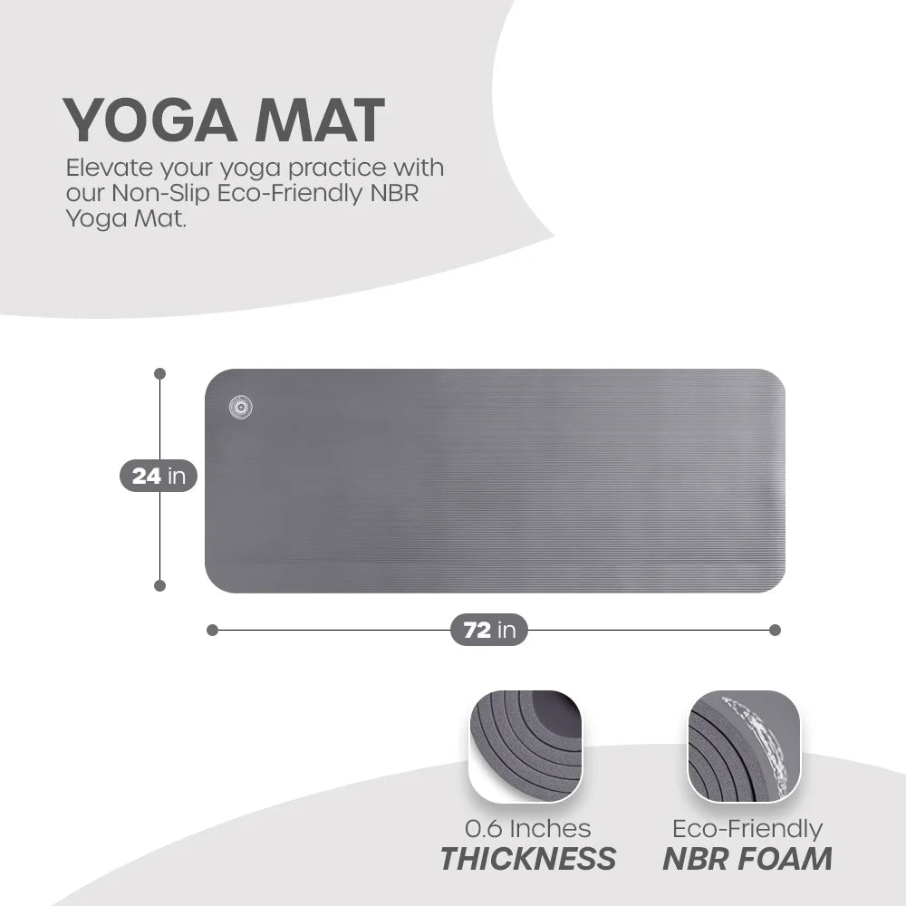 Yoga Mat with Carry Strap | Lightweight Yoga Mat for Pilates, Yoga | Free Ebook for Mat Workouts