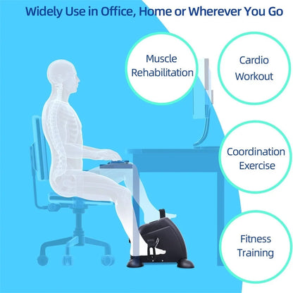 Eotvia under Desk Bike Pedal Exerciser, Mini Exercise Bike Portable Peddler with Digital Display, Black Leg/Arm Exercise Bike Foot Cycle with Adjustable Resistance/Non-Slip Pedals for Home Office