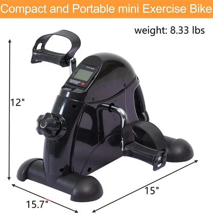 Eotvia under Desk Bike Pedal Exerciser, Mini Exercise Bike Portable Peddler with Digital Display, Black Leg/Arm Exercise Bike Foot Cycle with Adjustable Resistance/Non-Slip Pedals for Home Office