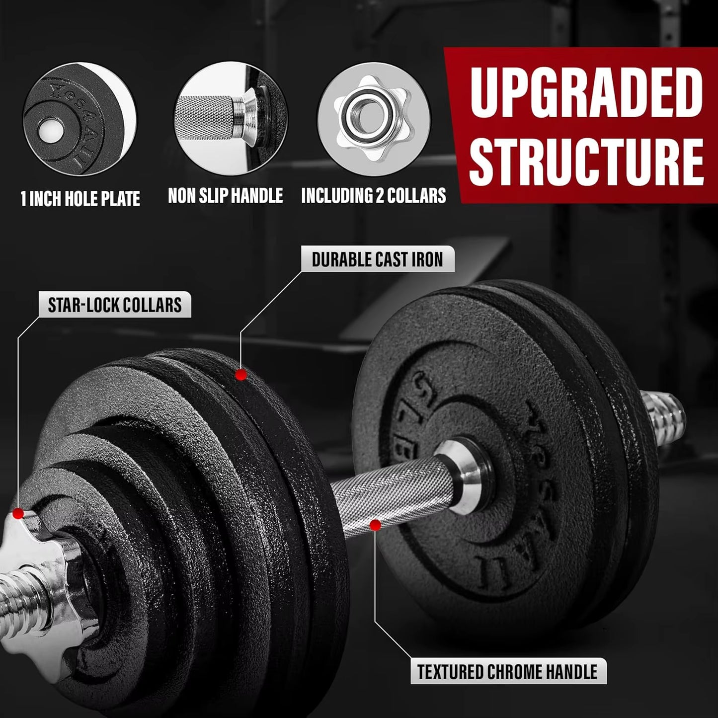 Dumbbell Adjustable - 105Lbs