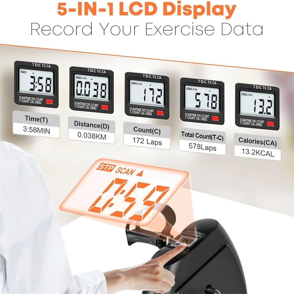 Eotvia under Desk Bike Pedal Exerciser, Mini Exercise Bike Portable Peddler with Digital Display, Black Leg/Arm Exercise Bike Foot Cycle with Adjustable Resistance/Non-Slip Pedals for Home Office