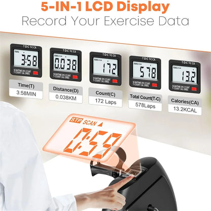 Eotvia under Desk Bike Pedal Exerciser, Mini Exercise Bike Portable Peddler with Digital Display, Black Leg/Arm Exercise Bike Foot Cycle with Adjustable Resistance/Non-Slip Pedals for Home Office